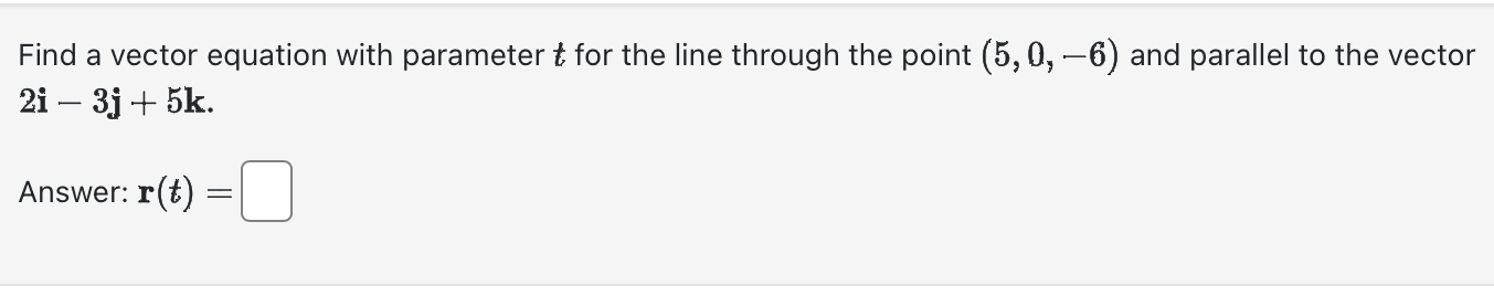 Solved Find a vector equation with parameter t ﻿for the line | Chegg.com