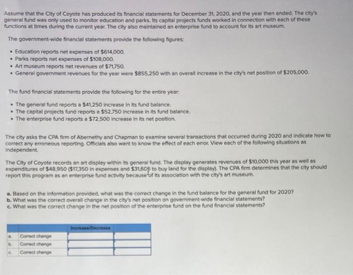SOLVED ASSUME THAT THE CITY OF COYOTE HAS PRODUCED ITS visual data 8