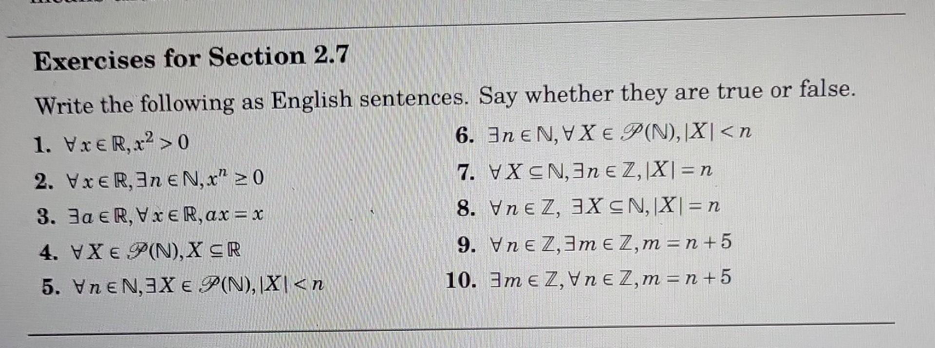 Solved Exercises for Section 2. Write the following as | Chegg.com