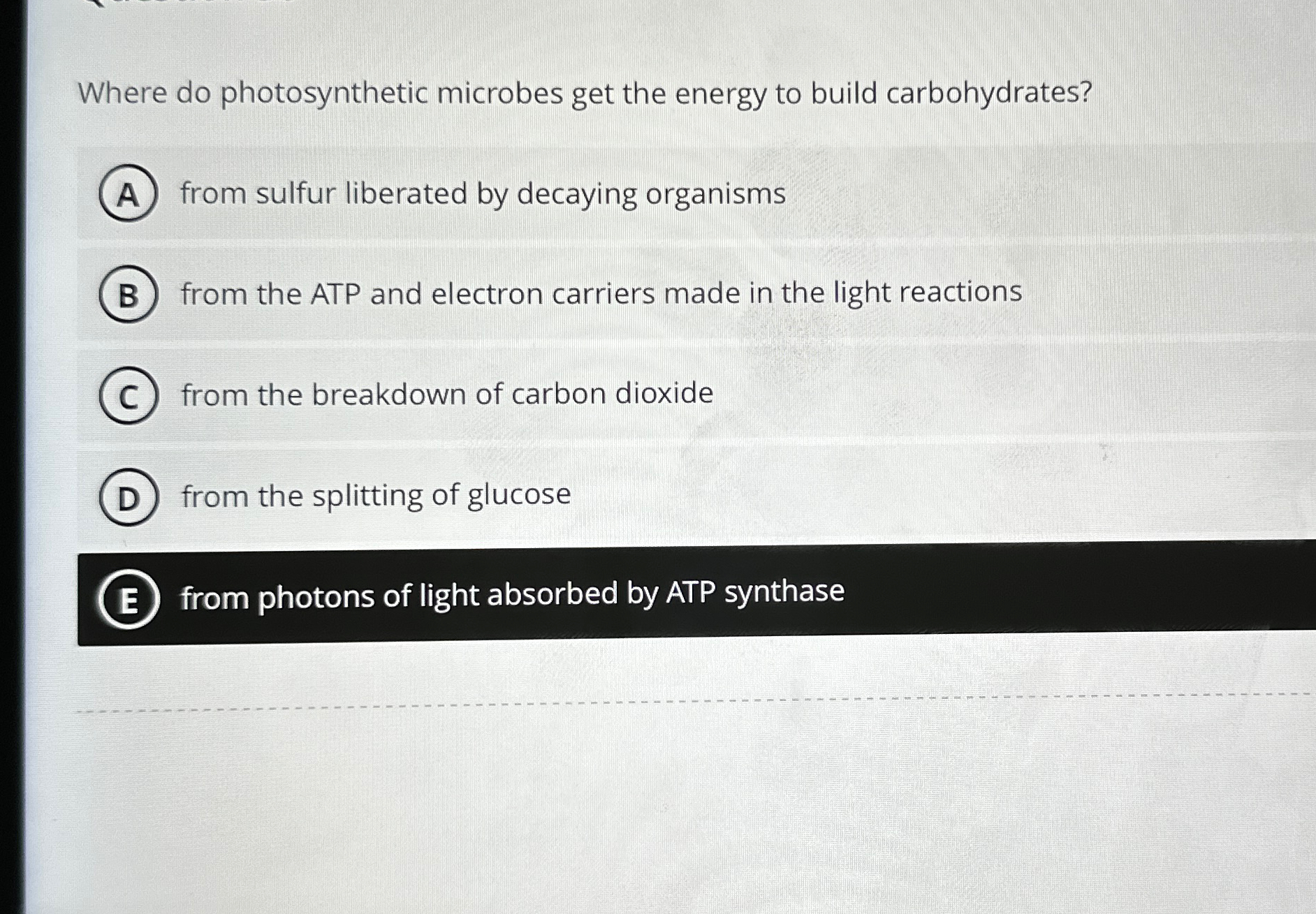 Solved Where Do Photosynthetic Microbes Get The Energy To | Chegg.com