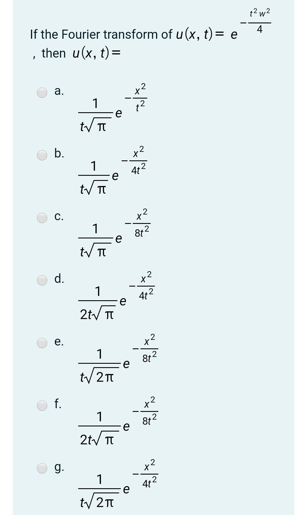 W2 4 If The Fourier Transform Of U X T Then Chegg Com