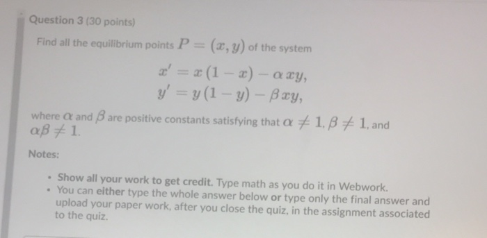Solved Question 3 (30 points) Find all the equilibrium | Chegg.com