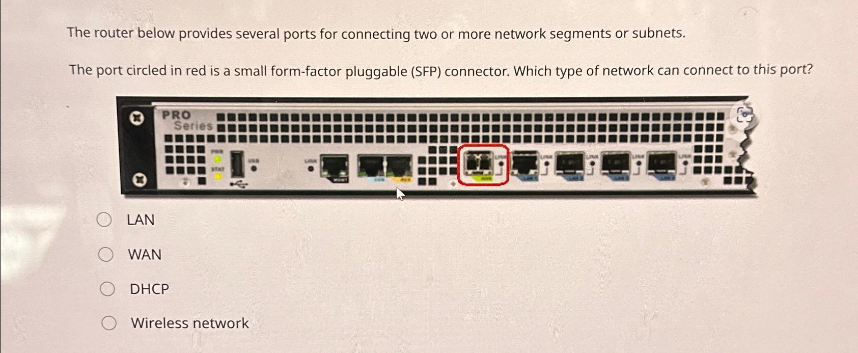 Solved The router below provides several ports for