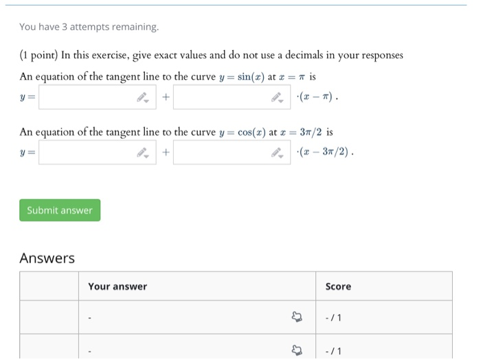 Solved You have 3 attempts remaining. (1 point) In this | Chegg.com