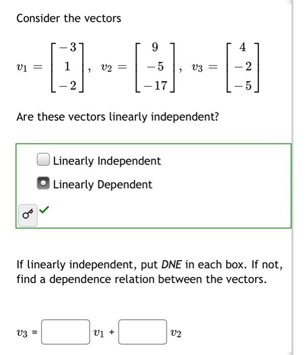 Solved Consider The Vectors | Chegg.com