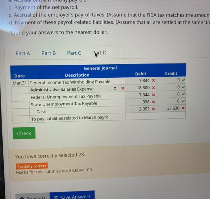Solved Recording Payroll and Payroll Taxes The following