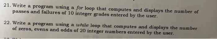 Solved 21. Write a program using a for loop that computes | Chegg.com