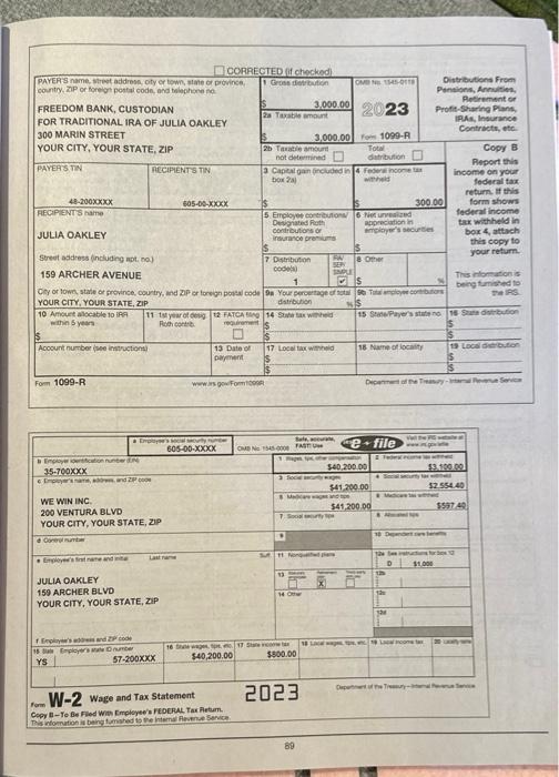 [Solved]: I need help ASAP Advanced Scenario 8: Julia Oakley