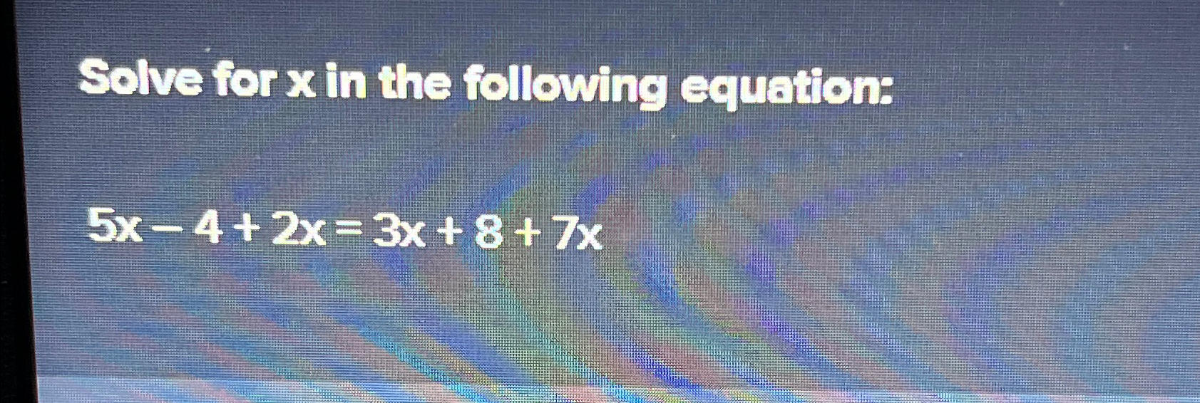 Solved Solve for x ﻿in the following | Chegg.com