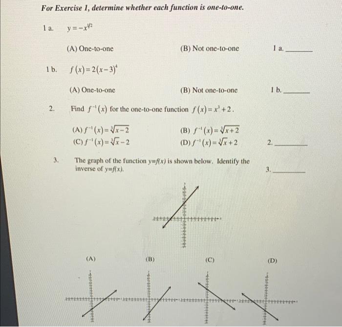 Solved For Exercise 1, determine whether each function is | Chegg.com