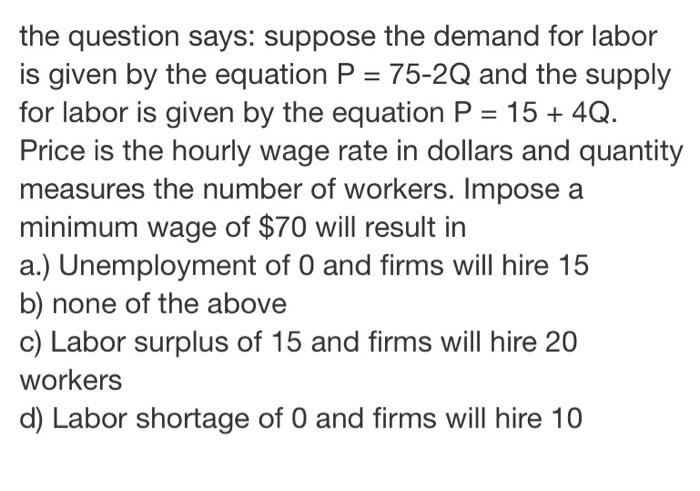 Solved = = The Question Says: Suppose The Demand For Labor | Chegg.com