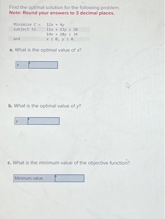 Solved Find the optimal solution for the following problem. | Chegg.com