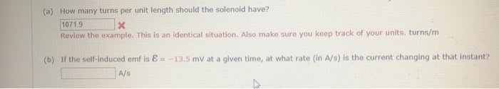 Solved (a) How many turns per unit length should the | Chegg.com