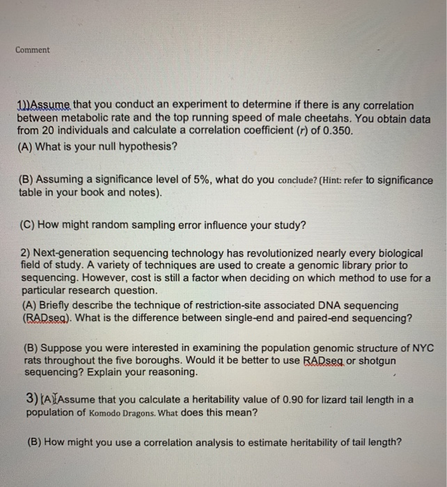 Solved Comment Assume that you conduct an experiment to | Chegg.com
