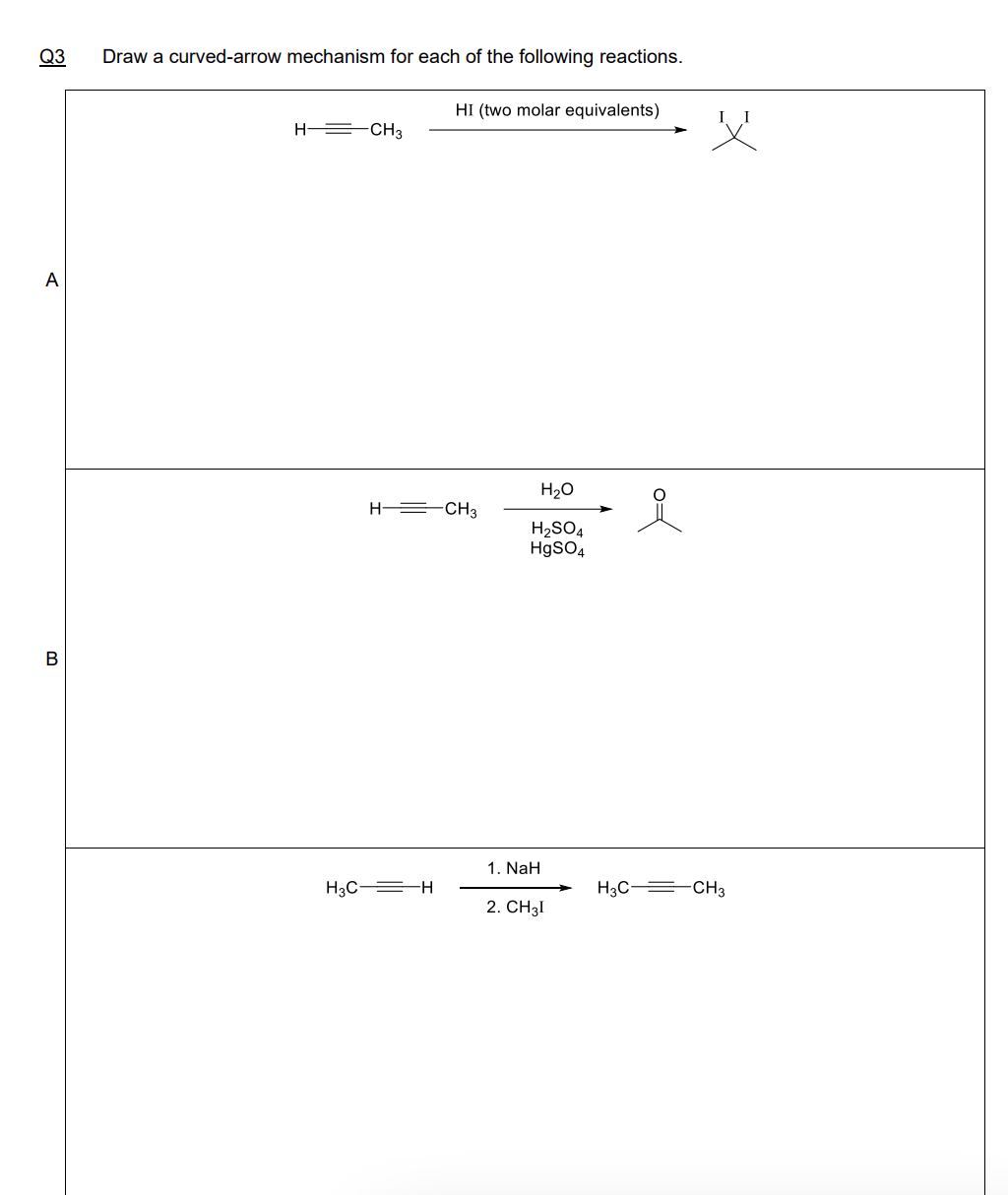 Solved Q3 ﻿Draw a curved-arrow mechanism for each of the | Chegg.com