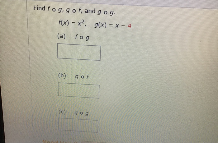 Solved Find The Following F X 8x 1 G X X2 9 A