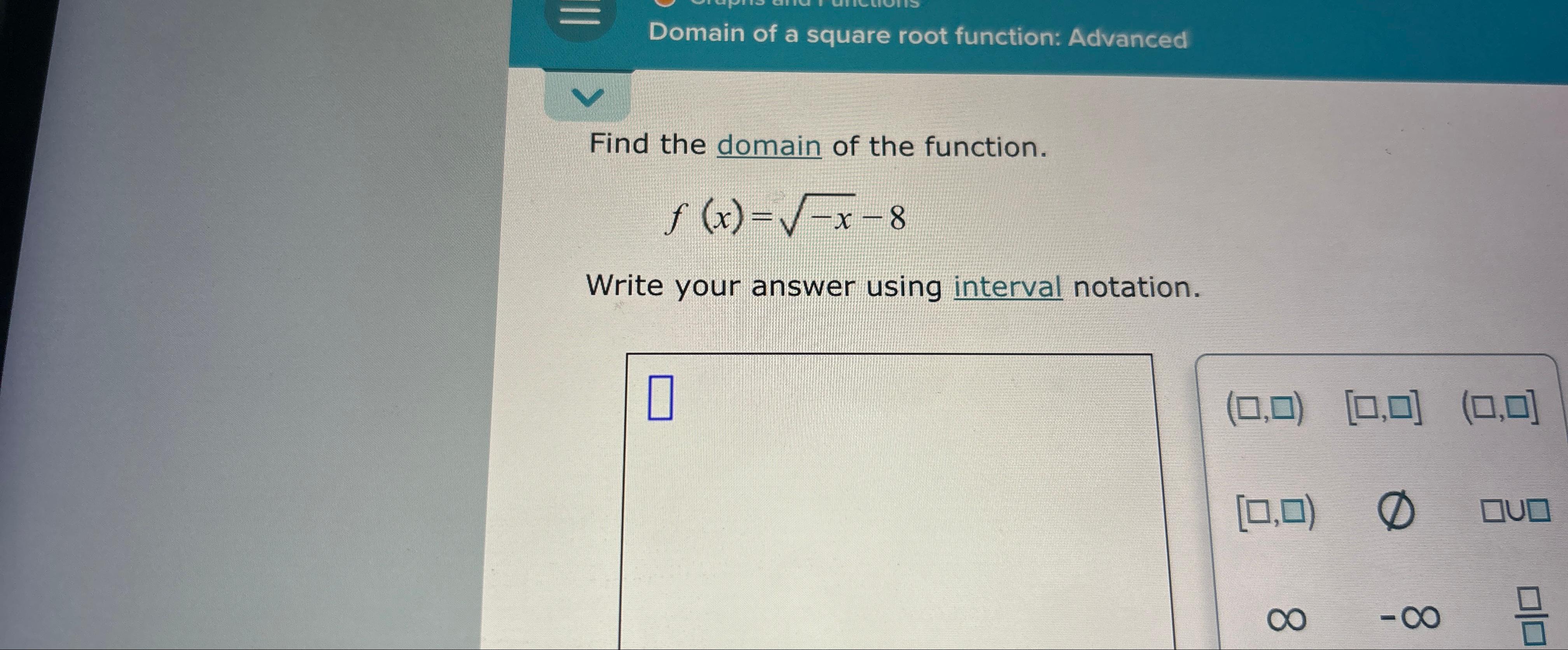 solved-domain-of-a-square-root-function-advancedfind-the-chegg