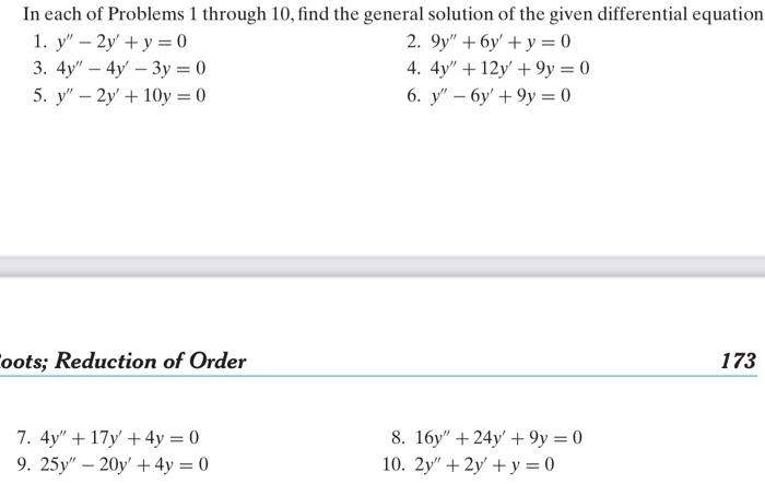 Solved In each of Problems 1 through 10 , find the general | Chegg.com