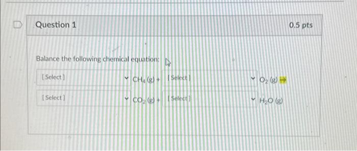 Solved Question 1 Balance the following chemical equation: | Chegg.com