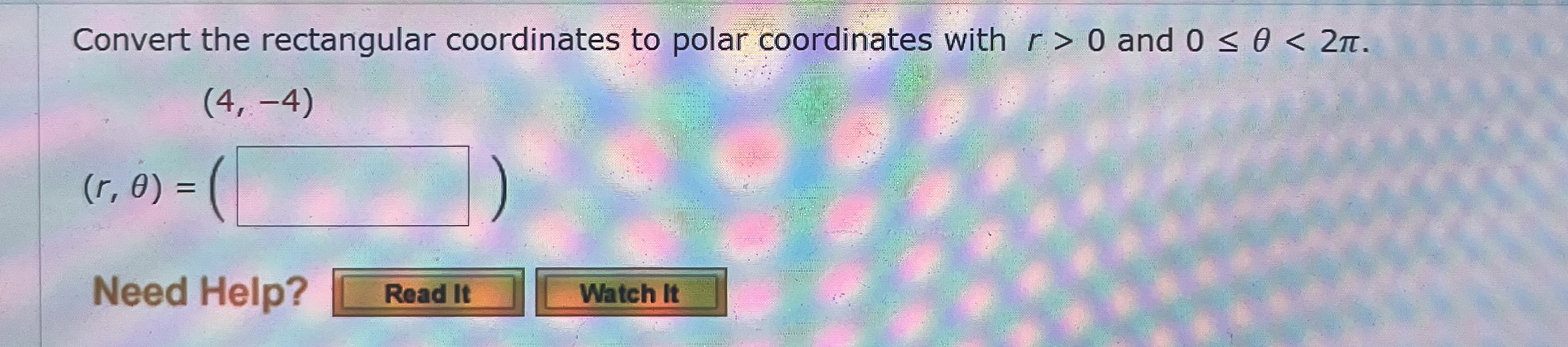 Solved Convert the rectangular coordinates to polar | Chegg.com