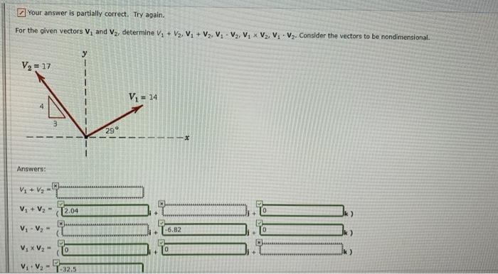 Solved Your answer is partially correct. Try again. For the | Chegg.com