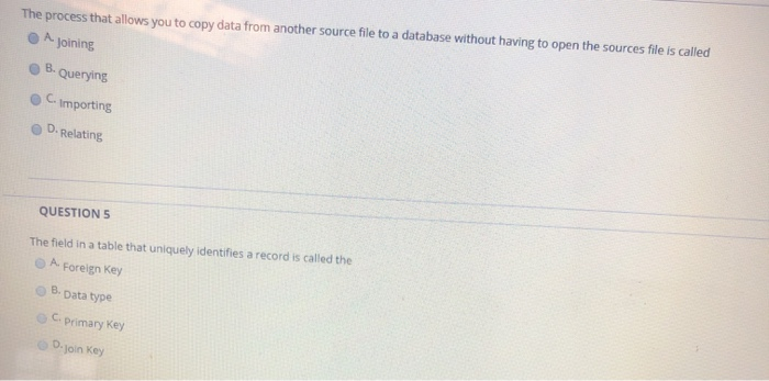 The process that allows you to copy data from another source file to a database without having to open the sources file is ca