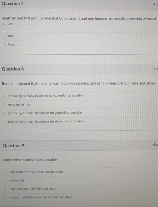 Solved Question 1 Kant says that to determine the moral | Chegg.com