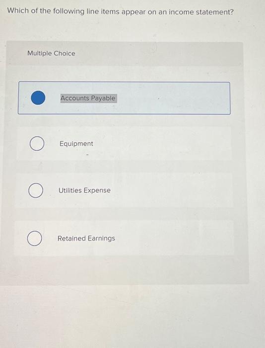 Solved Which of the following line items appear on an income | Chegg.com