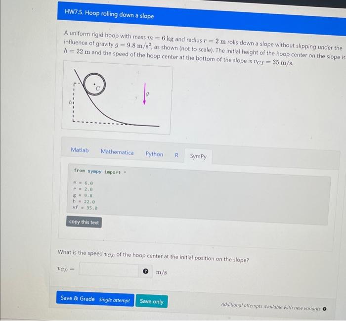 Solved A Point Mass M=6 Kg Slides Down A Frictionless Slope | Chegg.com