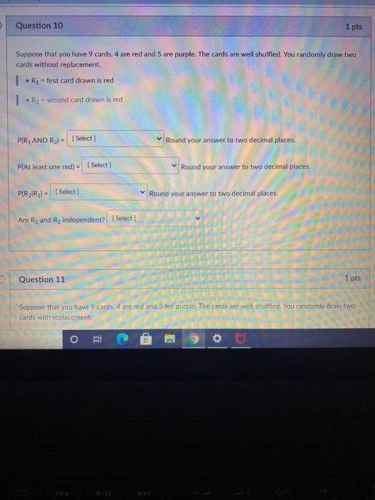 Solved Question 10 1 pts Suppose that you have 9 cards. 4 | Chegg.com