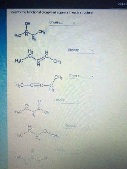 Solved QUEST Identify the functional group that appears in | Chegg.com