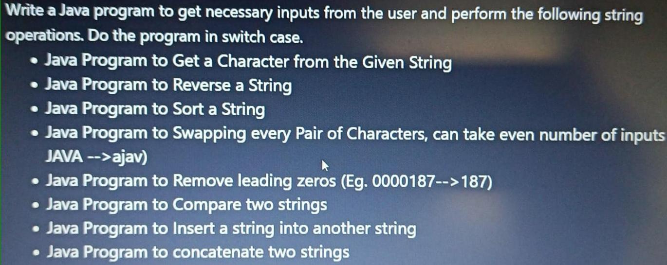 Solved Write a Java program to get necessary inputs from the | Chegg.com