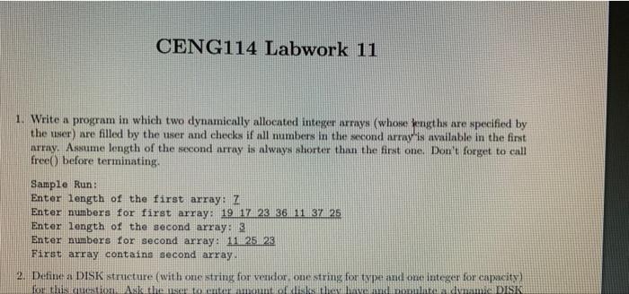 Solved 1. Write a program in which two dynamically allocated | Chegg.com