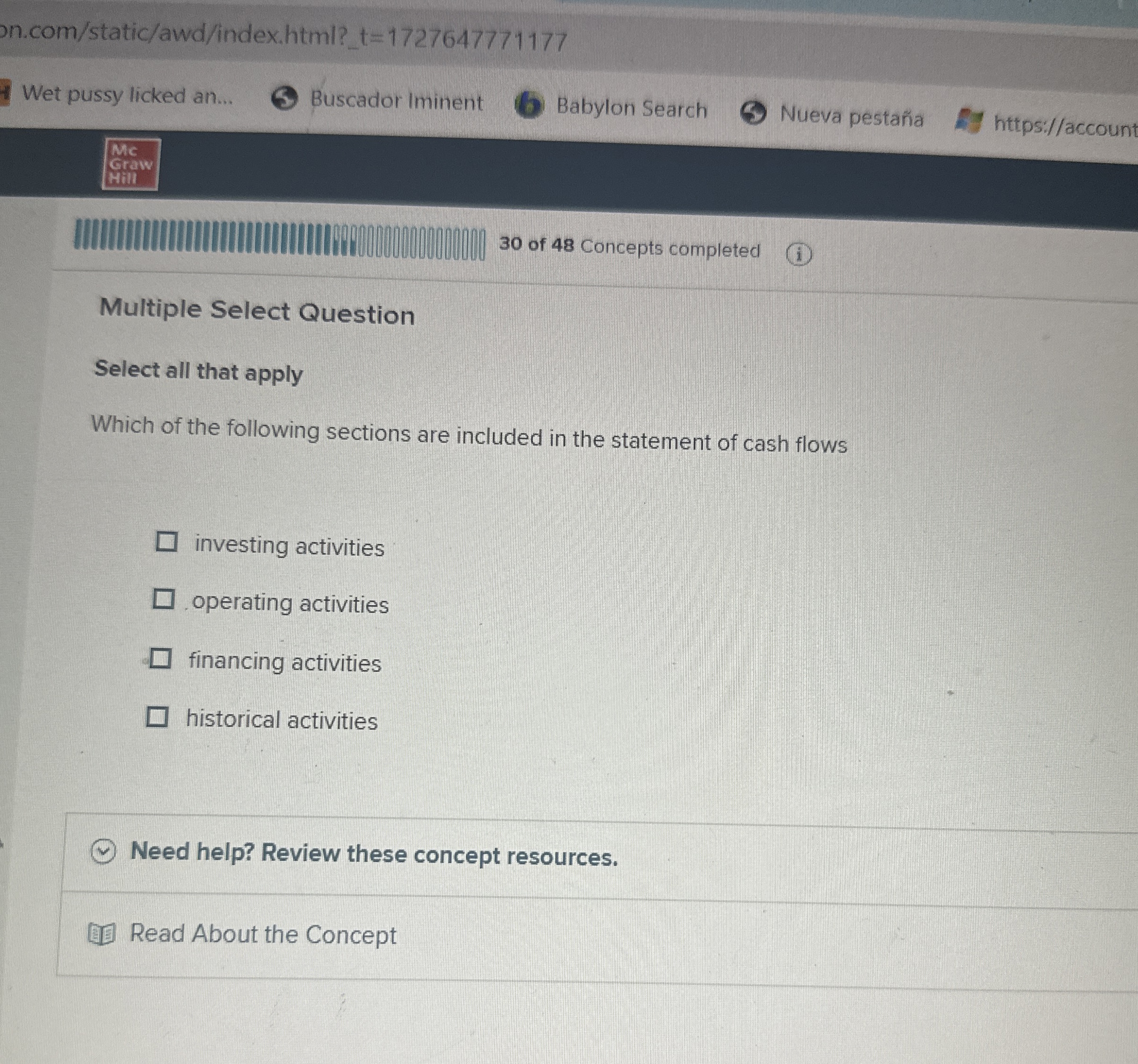 Solved Select all that applyWhich of the following sections | Chegg.com