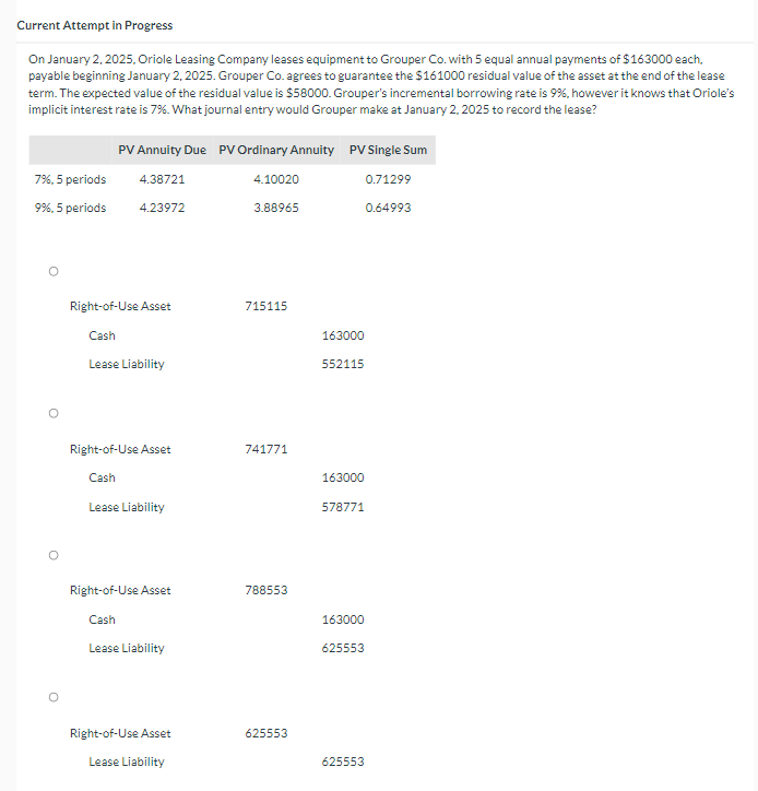 Solved On January 2, 2025, ﻿Oriole Leasing Company leases