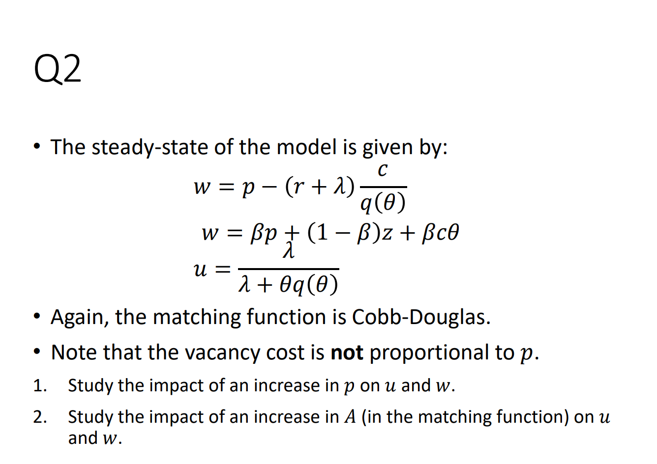 Solved Note that the vacancy cost is not proportional to | Chegg.com