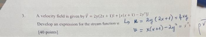 Solved A velocity field is given by | Chegg.com