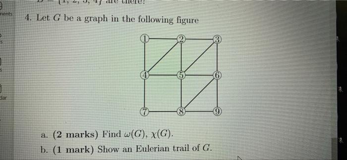 Solved rents 4. Let G be a graph in the following figure 1 6 | Chegg.com