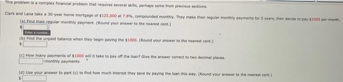 Solved This problem is a complex financial problem that | Chegg.com