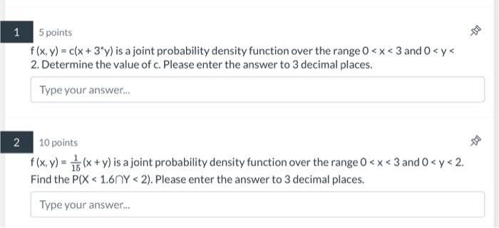 Solved f(x,y)=c(x+3∗y) is a joint probability density | Chegg.com