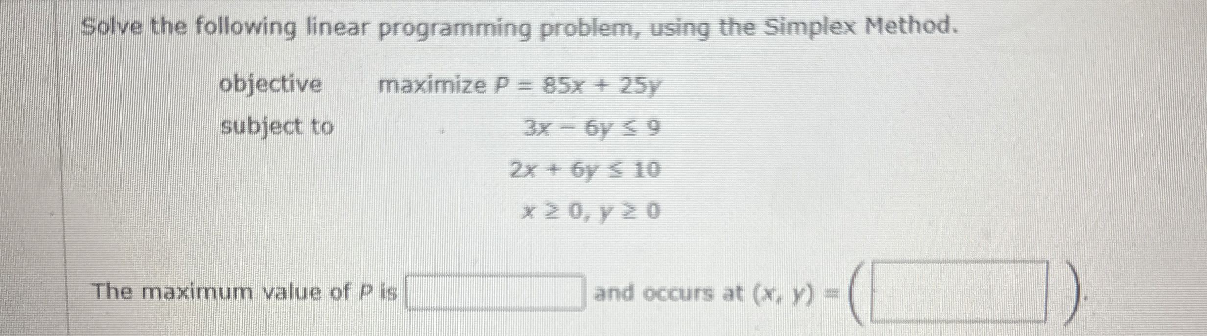 Solved Solve the following linear programming problem, using | Chegg.com