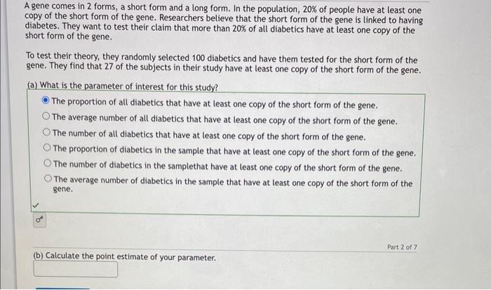 Solved A Gene Comes In 2 Forms A Short Form And A Long Chegg Com   Image