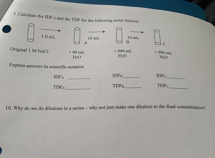 Solved Solutions and Dilutions Lab 1. What part of a