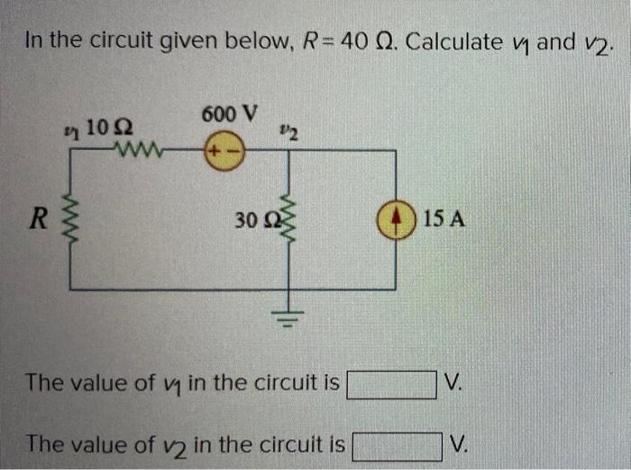 Solved In the circuit given below, R=40 2. Calculate y and | Chegg.com