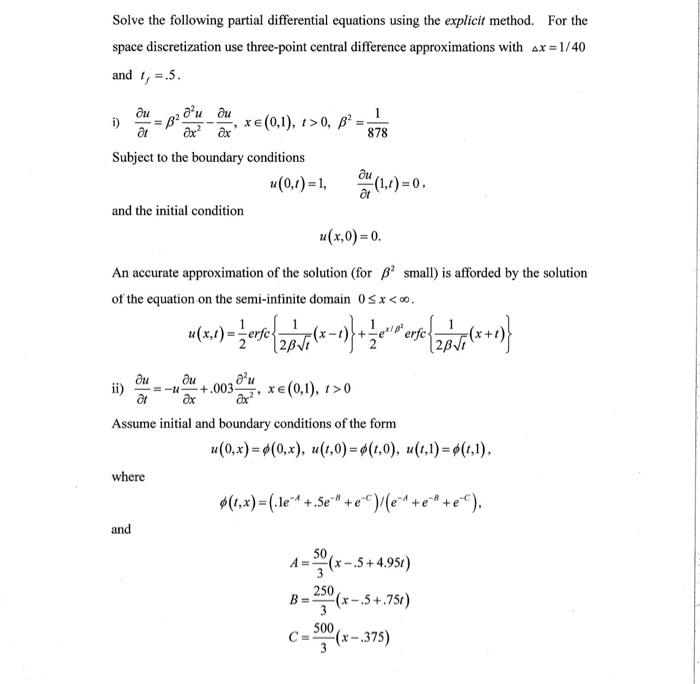Solved Solve the following partial differential equations | Chegg.com