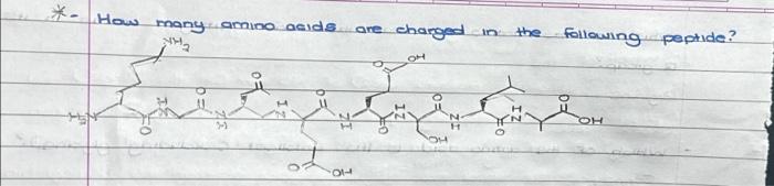 Solved 米 How many amino acids are charged in the following | Chegg.com