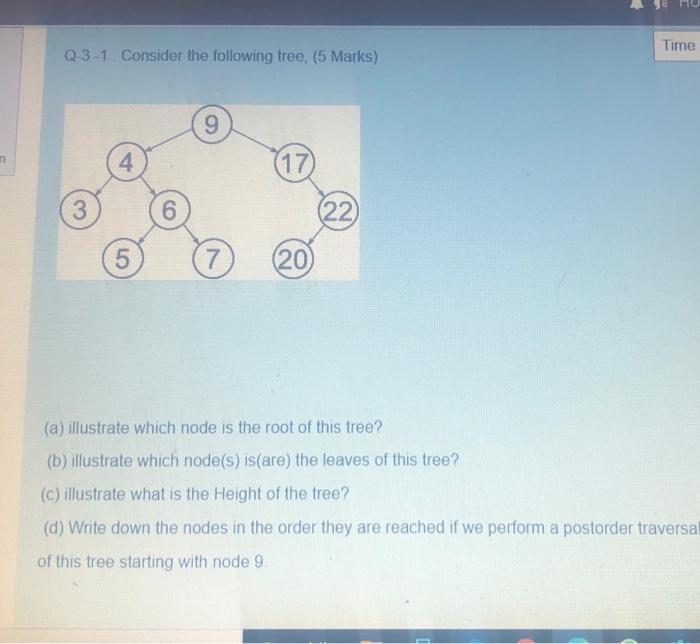 Solved n Q-3-1. Consider the following tree, (5 Marks) 3 4 5 | Chegg.com