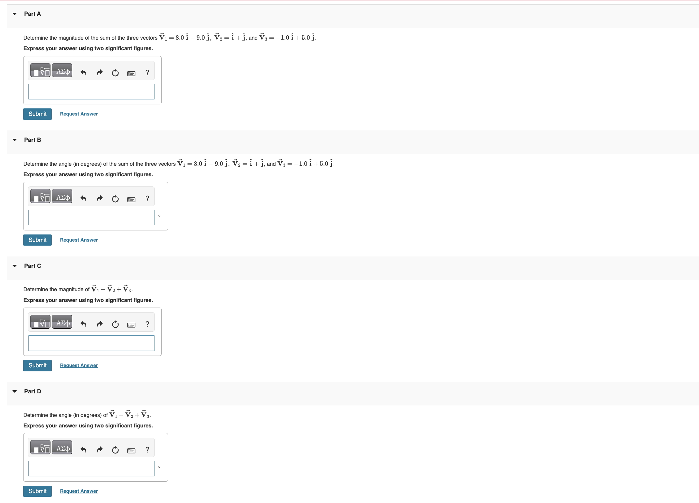 Solved Part ADetermine The Magnitude Of The Sum Of The Three | Chegg.com