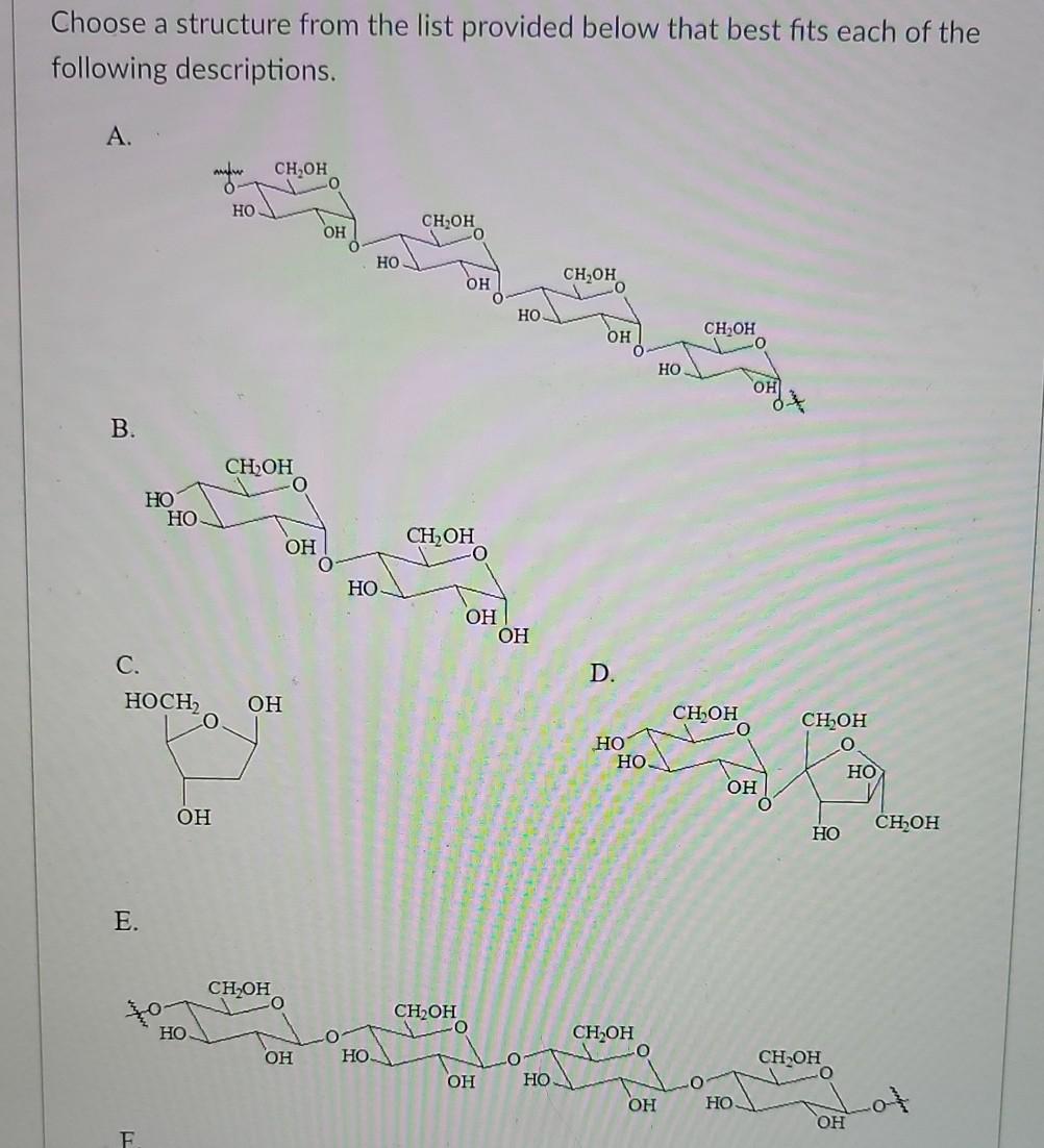 Solved Choose a structure from the list provided below that | Chegg.com