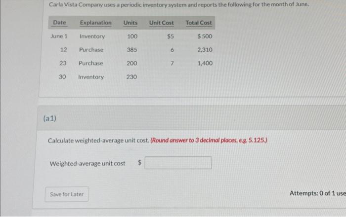 Solved Calculate Weighted Average Unit Cost Round Answer 9738